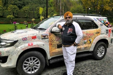 Meet 60-Yr-Old Traveler Who Completed Road Trip from Delhi to London Covering 33 Countries in 150 Days