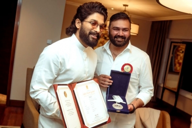 Allu Arjun celebrates receiving National Award