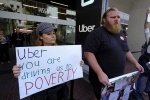 uber drivers in united states, uber drivers in united states, uber lyft drivers protest across the u s, Caravan
